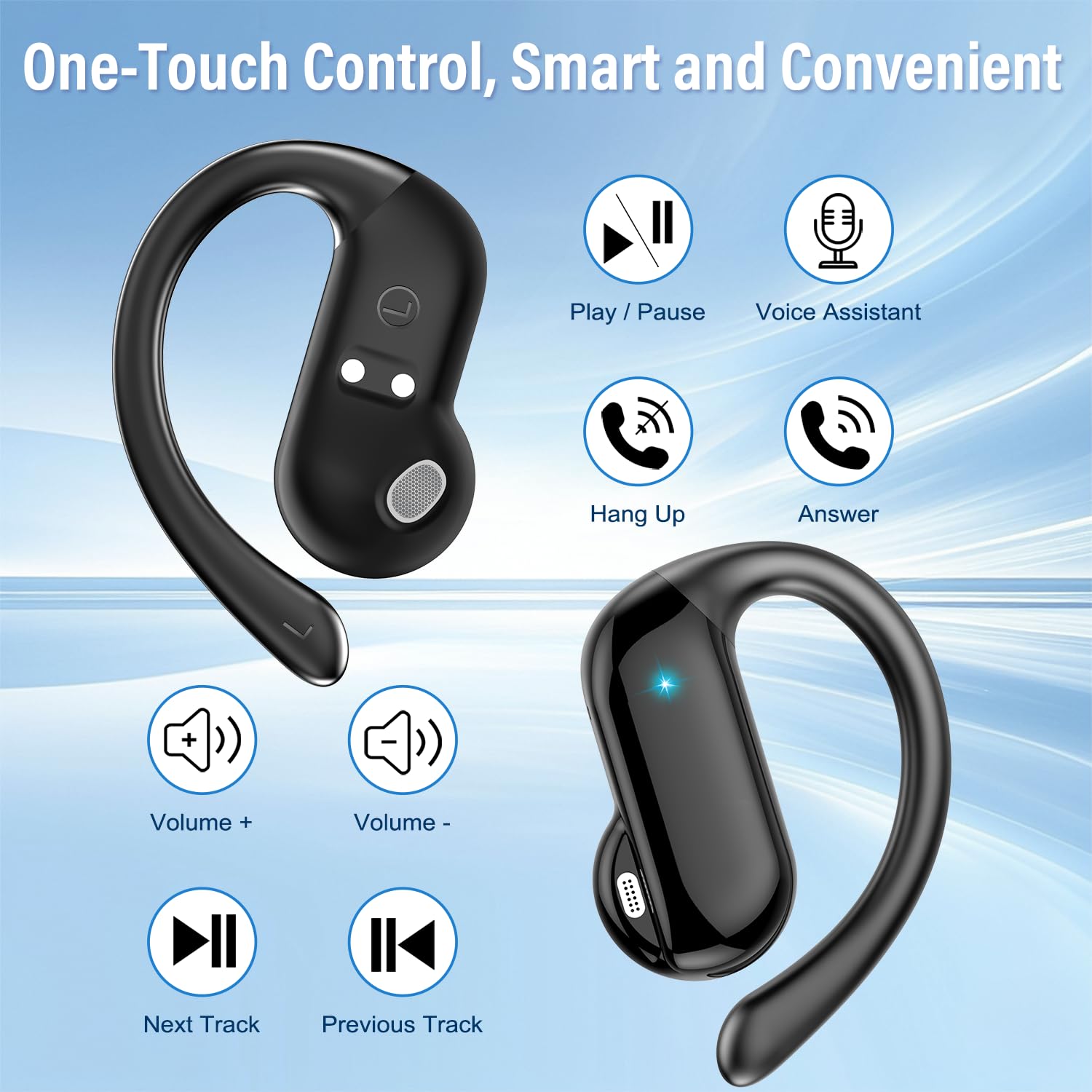 Wired Earphone Lightning - 2026 Open-Ear Earbuds Bluetooth 5.4 Wireless