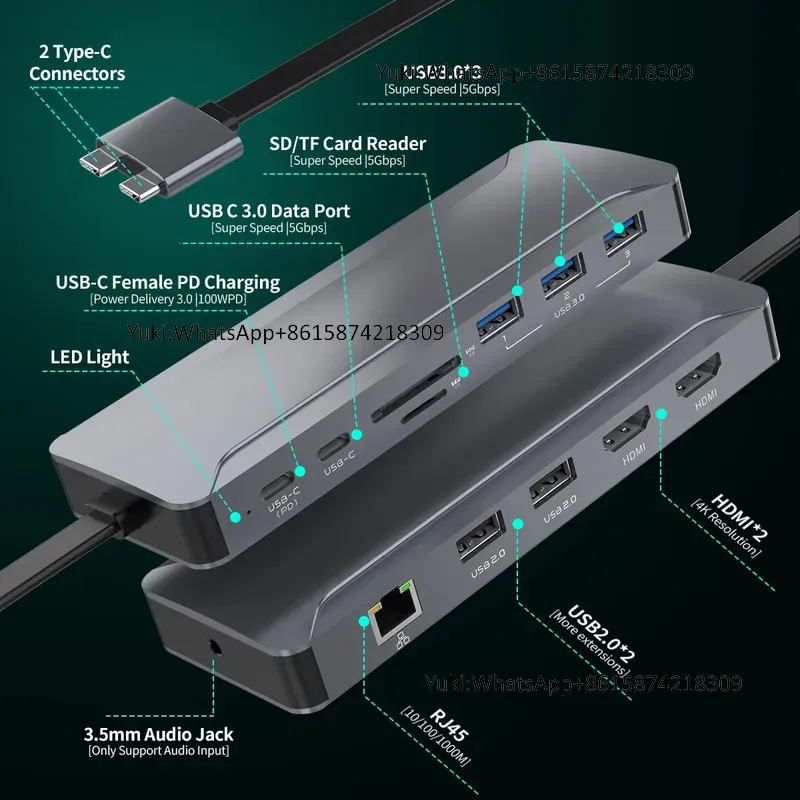 Hot Selling Dual Display Scree - огляд і ціна Usb Hub Type C