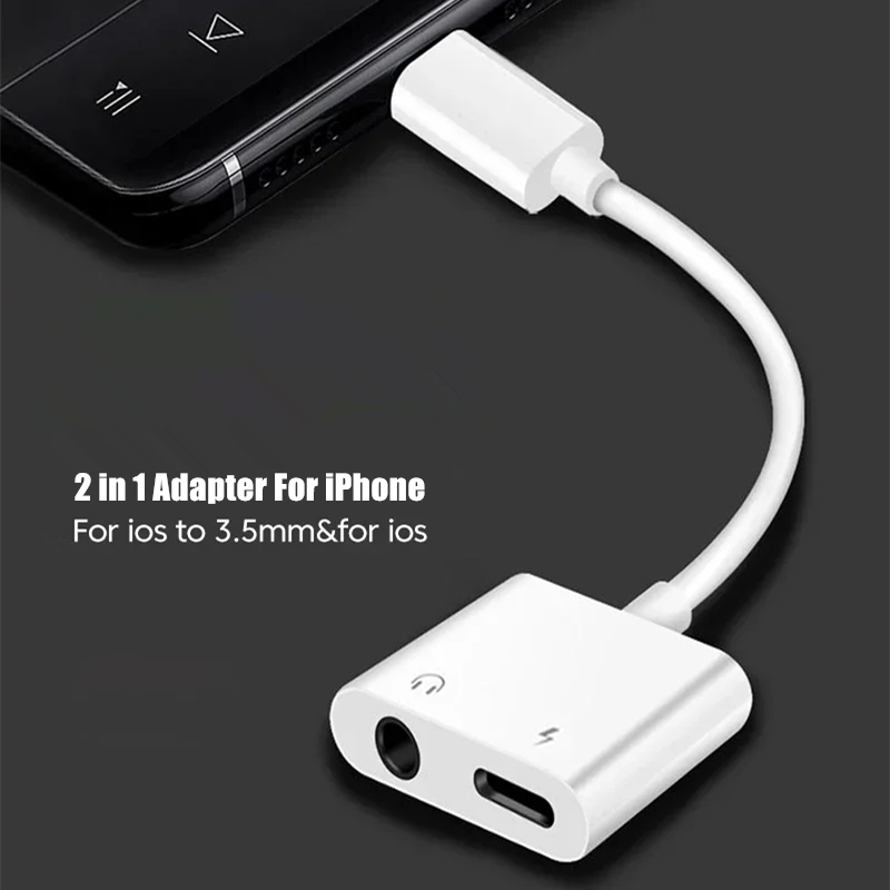 2 in 1 iOS to 3.5mm Jack Audio - огляд і ціна Wired Earphone Lightning