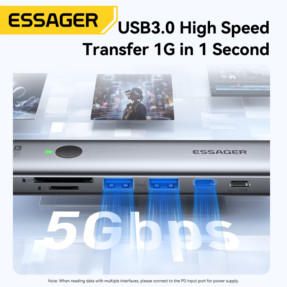 Essager USB C HUB 4K 7-in-1 Ty - огляд і ціна Usb Hub Type C