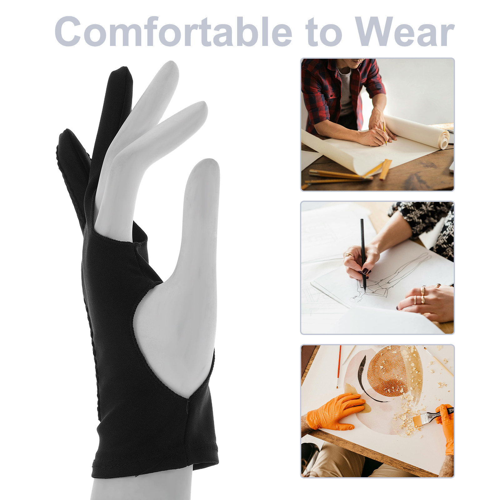 4Pcs Drawing Glove Two Finger  - огляд і ціна Drawing Glove Artist
